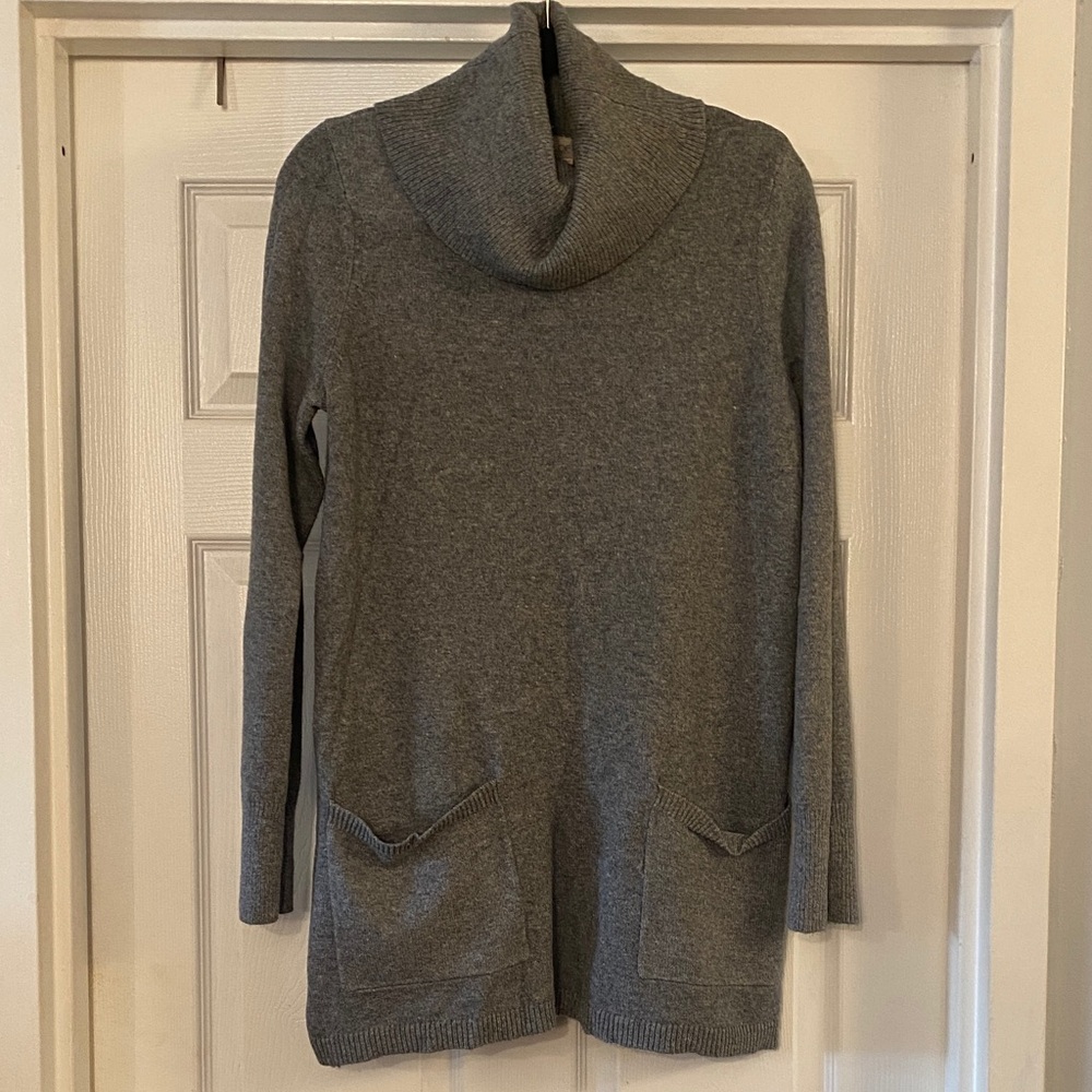 LOFT Charcoal Cowl Neck Dress